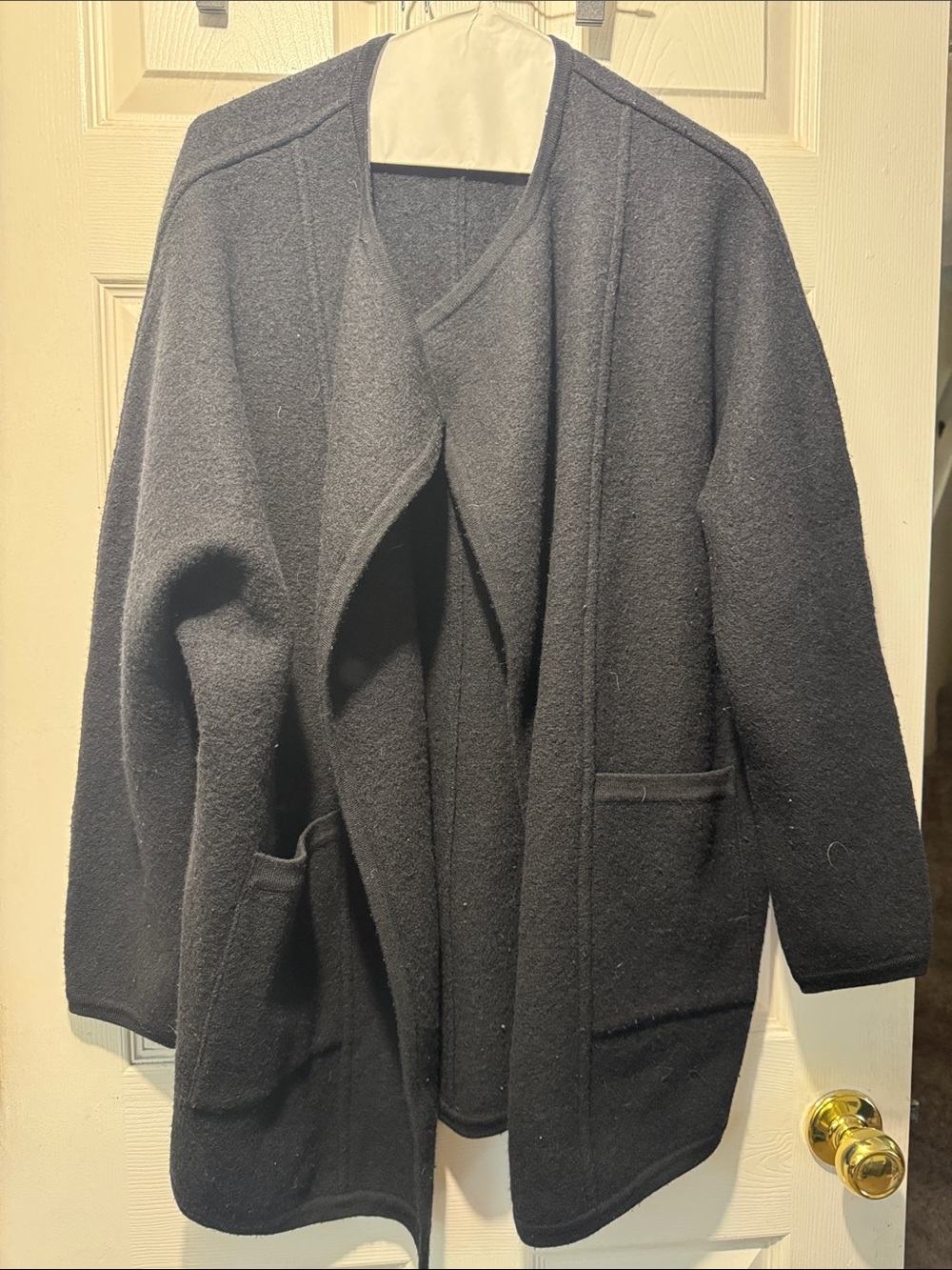 Madewell Oversized Relaxed Fit Merino Wool Cardigan Sweater black XS/S